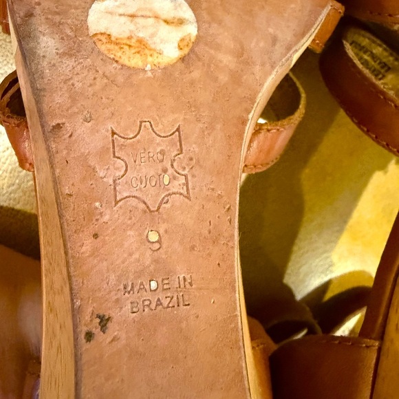 Cynthia Vincent Leather Wedge Sandals Size 9 MSRP $298 - Picture 7 of 8